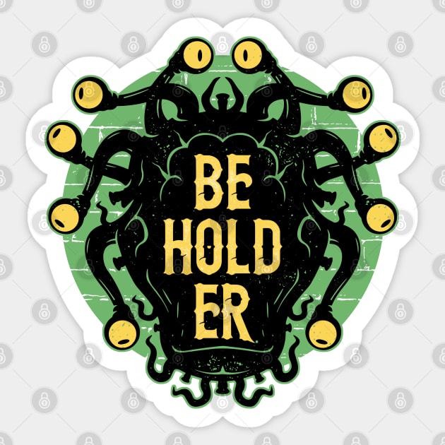 Typographic Beholder Sticker by logozaste